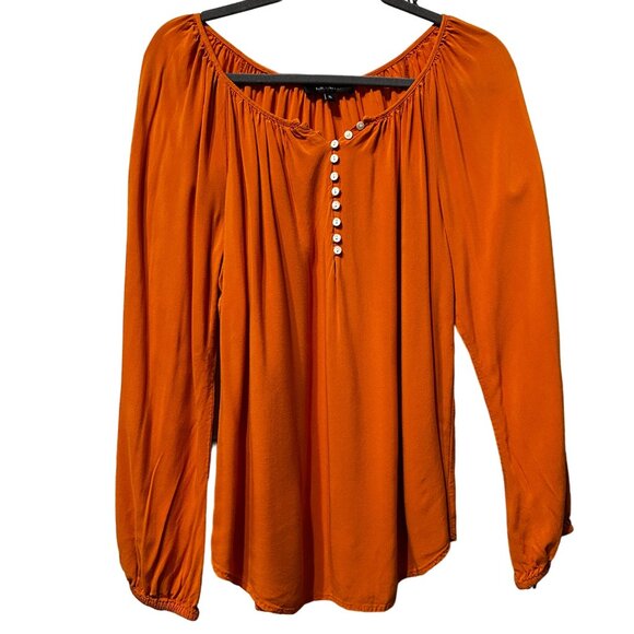 Karen Kane women’s size XL burnt orange Boho peasant flowy long sleeve  top - Picture 1 of 7